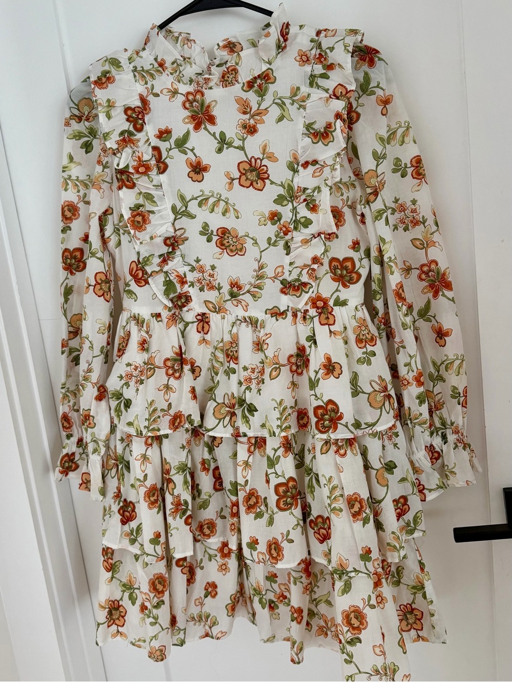Janie and Jack Fall Floral Tiered Dress Girls 16 — Autumn Colors - Picture 5 of 9